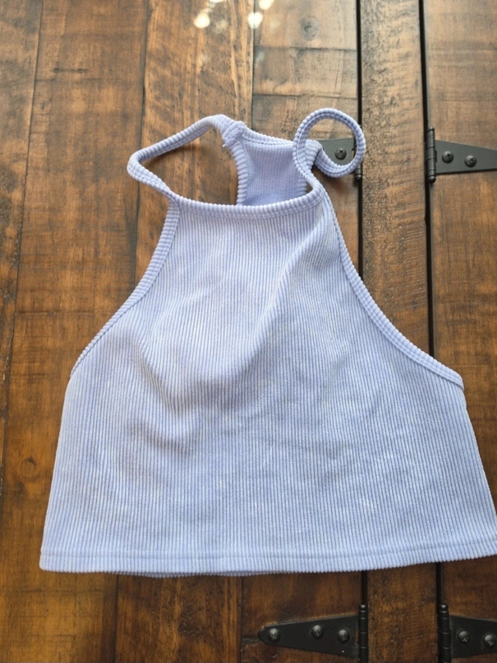 Forever 21 Ribbed Halter Crop Top - Light Lavender
